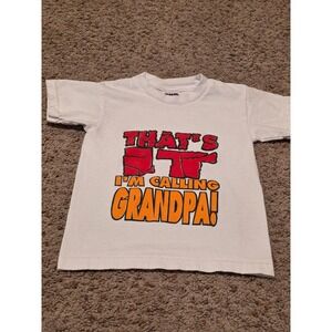 Tornado Activewear Kids White Graphic Tee Thats It Im Calling Grandpa Size S